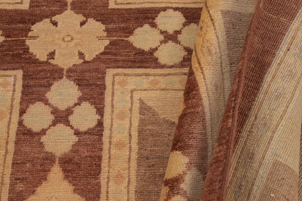 handmade Transitional Kafkaz Chobi Ziegler Beige Tan Hand Knotted RECTANGLE 100% WOOL area rug 9 x 12