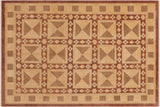 Shabby Chic Ziegler Melanie Beige Tan Hand-Knotted Wool Rug - 9'2'' x 11'11''