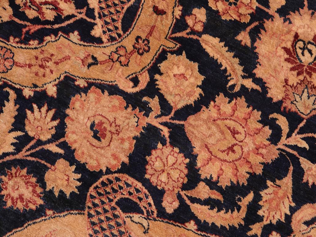 handmade Traditional Agra Blue Tan Hand Knotted RECTANGLE 100% WOOL area rug 8x10