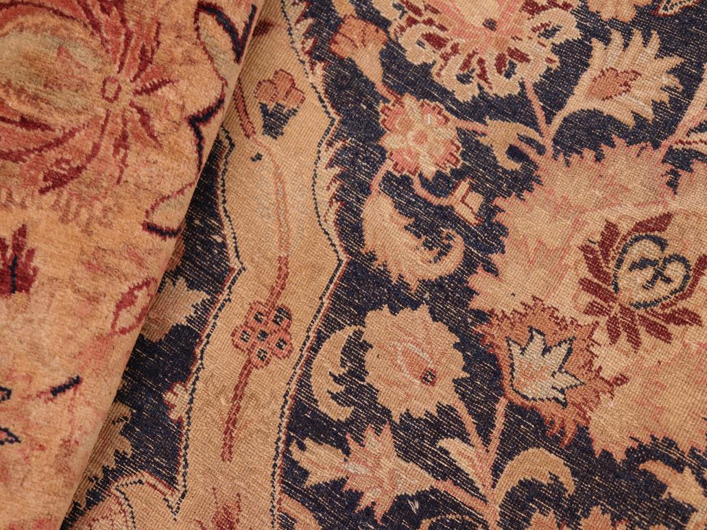 handmade Traditional Agra Blue Tan Hand Knotted RECTANGLE 100% WOOL area rug 8x10