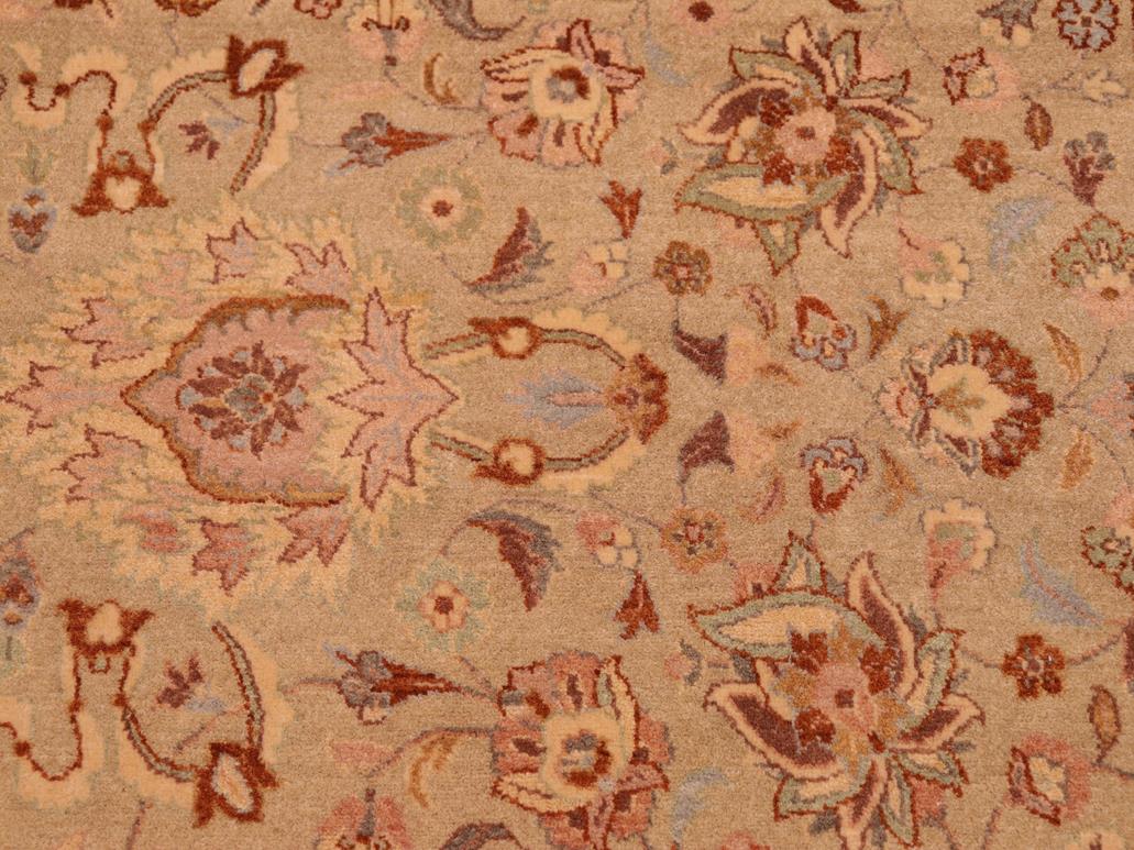 handmade Traditional Kashan Taupe Brown Hand Knotted RECTANGLE 100% WOOL area rug 8x10