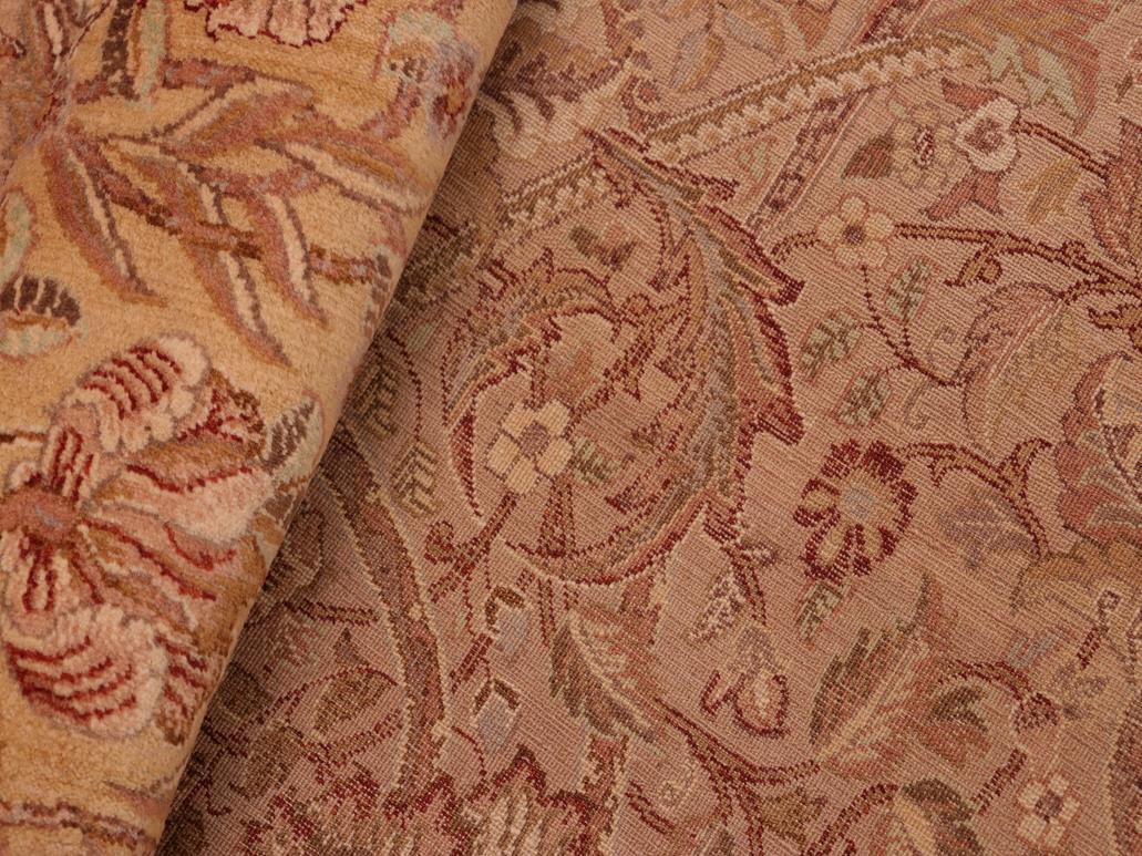 handmade Traditional William Tan Gold Hand Knotted RECTANGLE 100% WOOL area rug 8x10