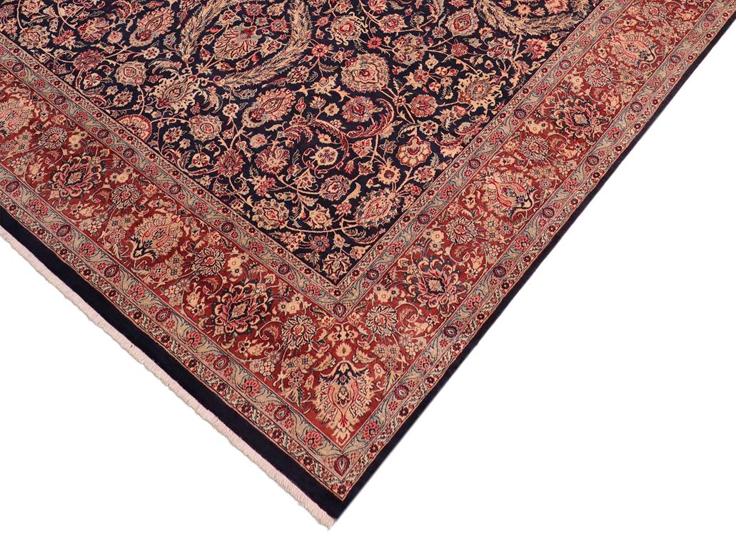 handmade Traditional Dabir Blue Brown Hand Knotted RECTANGLE 100% WOOL area rug 8x10