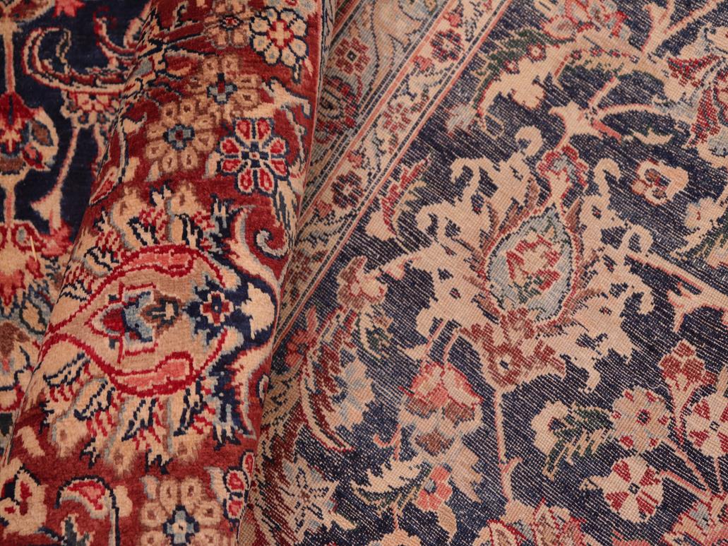 handmade Traditional Dabir Blue Brown Hand Knotted RECTANGLE 100% WOOL area rug 8x10