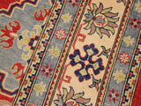 handmade Geometric Kazak Red Beige Hand Knotted RECTANGLE 100% WOOL area rug 9x12
