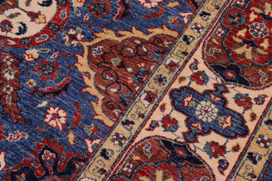 handmade Transitional Kafkaz Chobi Ziegler Blue Ivory Hand Knotted RECTANGLE 100% WOOL area rug 8 x 10