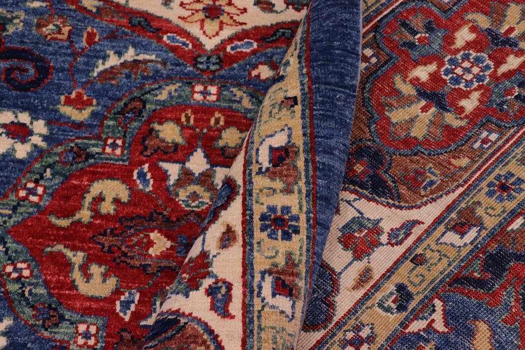 handmade Transitional Kafkaz Chobi Ziegler Blue Ivory Hand Knotted RECTANGLE 100% WOOL area rug 8 x 10