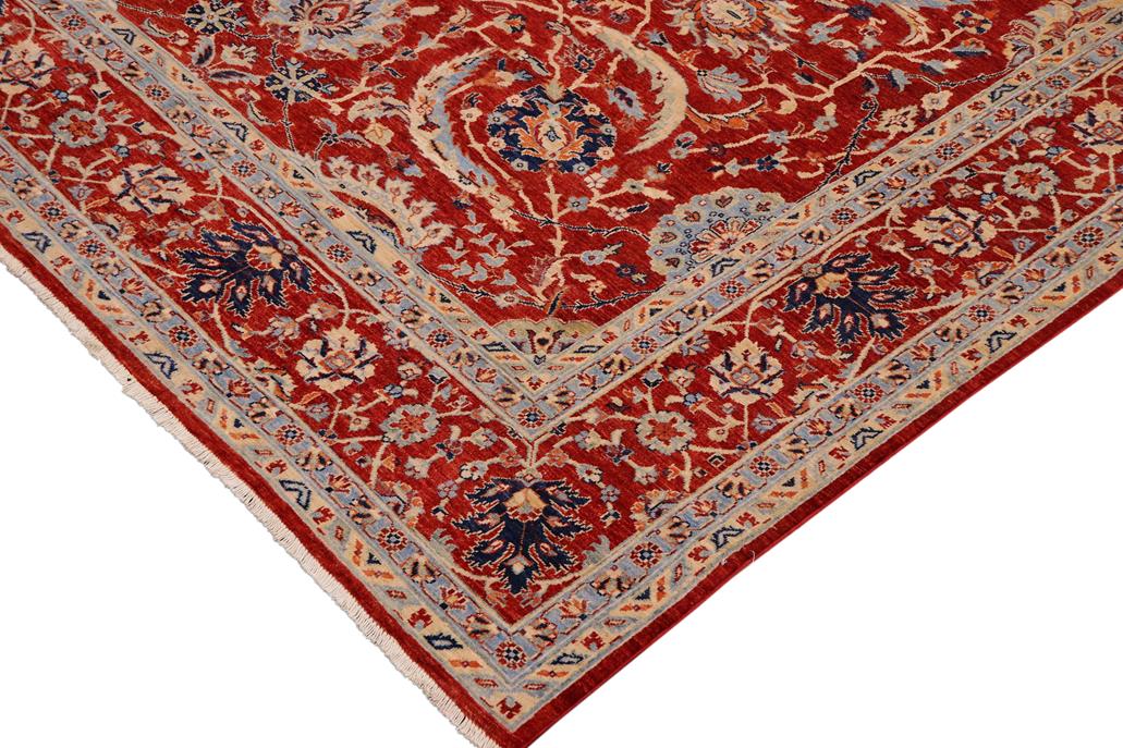 handmade Traditional Kafkaz Chobi Ziegler Rust Blue Hand Knotted RECTANGLE 100% WOOL area rug 9 x 12
