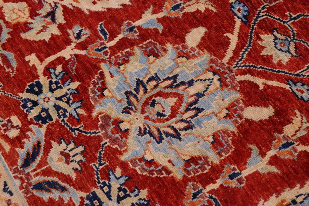 handmade Traditional Kafkaz Chobi Ziegler Rust Blue Hand Knotted RECTANGLE 100% WOOL area rug 9 x 12