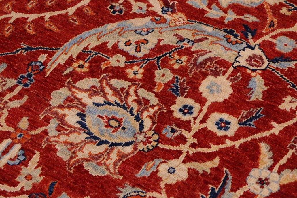 handmade Traditional Kafkaz Chobi Ziegler Rust Blue Hand Knotted RECTANGLE 100% WOOL area rug 9 x 12