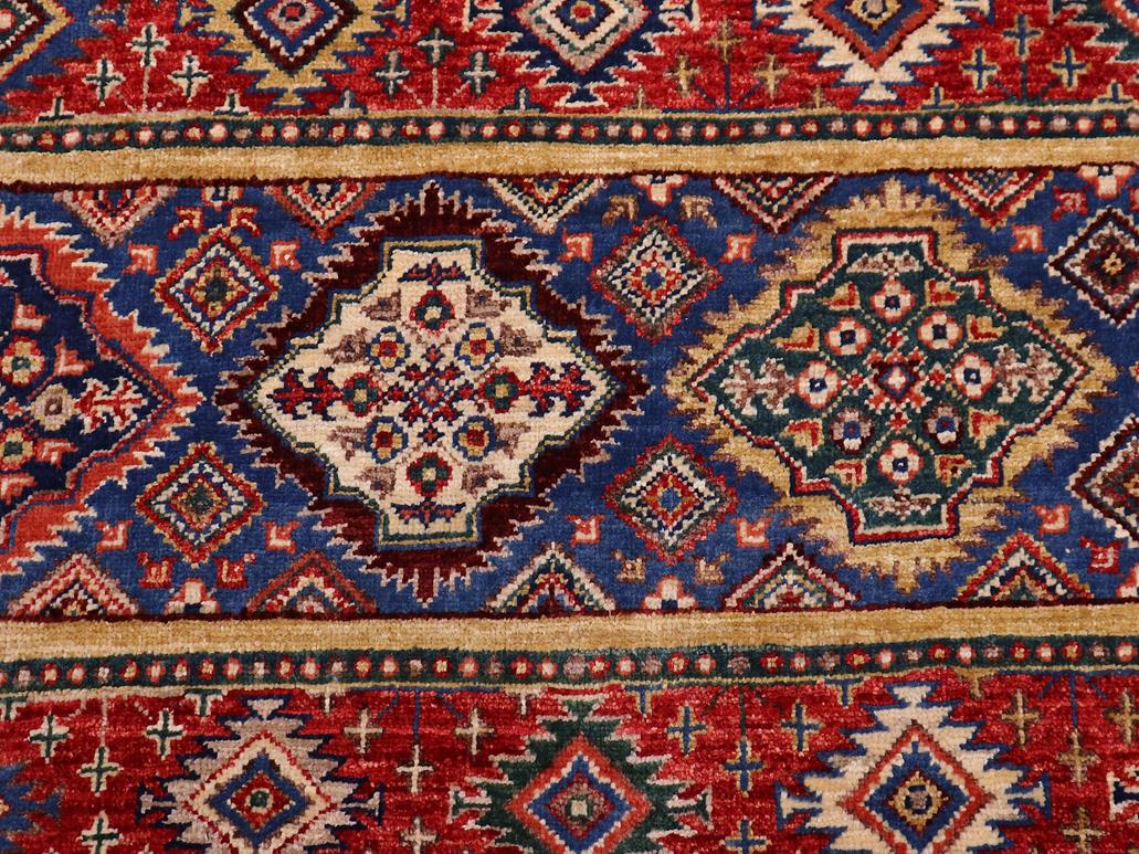 handmade Geometric Khorgeen Red Blue Hand Knotted RECTANGLE 100% WOOL area rug 6x8