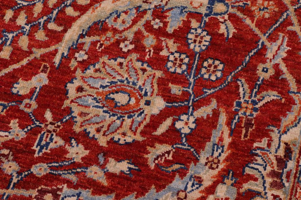 handmade Traditional Kafkaz Chobi Ziegler Rust Blue Hand Knotted RECTANGLE 100% WOOL area rug 6 x 8