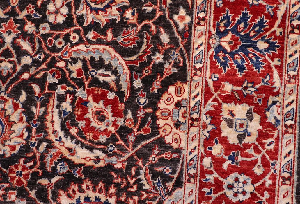 handmade Traditional Kafkaz Chobi Ziegler Black Red Hand Knotted RECTANGLE 100% WOOL area rug 5 x 8