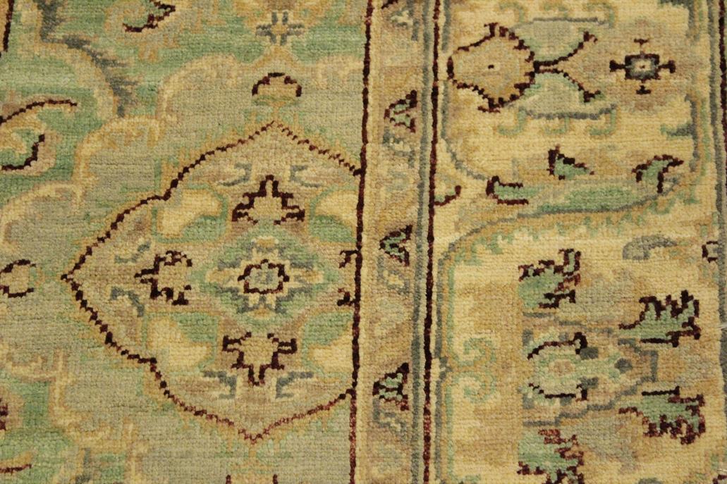 handmade Traditional Kafkaz Chobi Ziegler Lt. Green Ivory Hand Knotted RECTANGLE 100% WOOL area rug 4 x 6