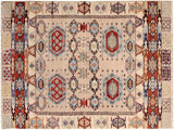 Bohemian Khurgeen Arlie Tan/Rust Wool Rug - 3'9'' x 6'2''