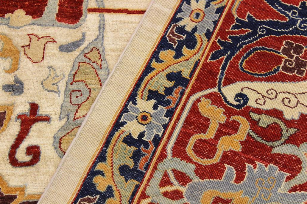 handmade Traditional Kafkaz Chobi Ziegler Ivory Rust Hand Knotted RECTANGLE 100% WOOL area rug 12 x 15