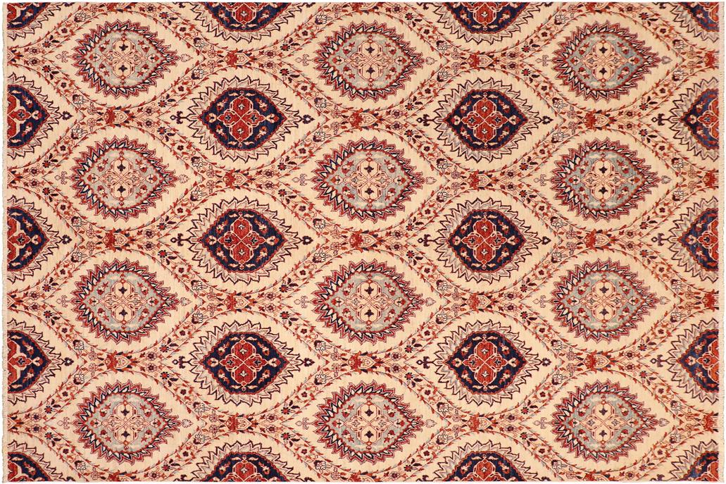 handmade Transitional Kafkaz Chobi Ziegler Beige Blue Hand Knotted RECTANGLE 100% WOOL area rug 8 x 10