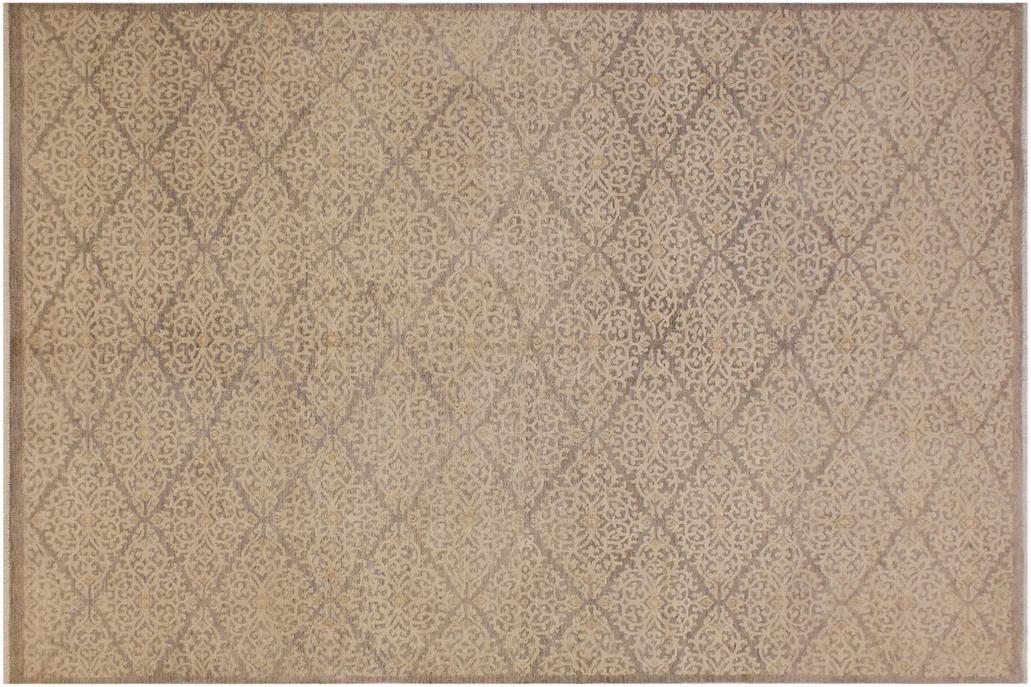 handmade Transitional Kafkaz Chobi Ziegler Gray Ivory Hand Knotted RECTANGLE 100% WOOL area rug 8 x 10