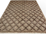 handmade Modern Moroccan Hi Tan Brown Hand Knotted RECTANGLE 100% WOOL area rug 8x10