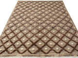 handmade Modern Moroccan Hi Tan Brown Hand Knotted RECTANGLE 100% WOOL area rug 8x10