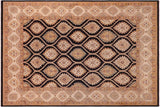 handmade Transitional Kafkaz Chobi Ziegler Black Ivory Hand Knotted RECTANGLE 100% WOOL area rug 9 x 12