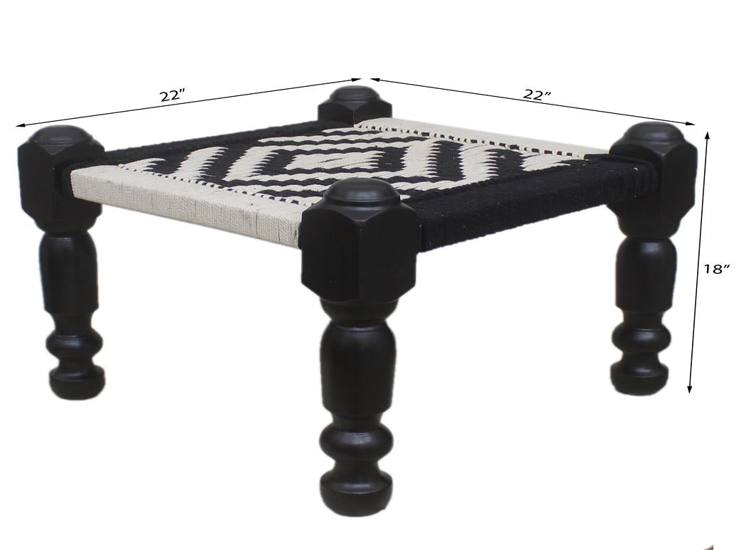 handmade  Settees Beige Black Hand-made SQUARE WOOD