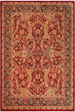 Antique Agra Vickie Red/Blue Wool Rug - 8'2'' x 10'6''