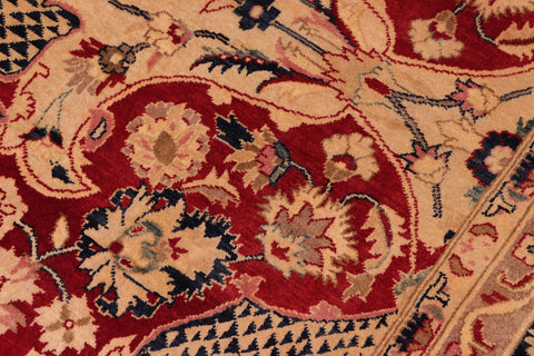 handmade Traditional Agra Red Blue Hand Knotted RECTANGLE 100% WOOL area rug 8 x 10