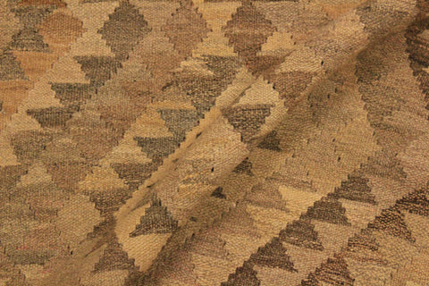 handmade Geometric Kilim Gray Brown Hand-Woven RECTANGLE 100% WOOL area rug 3' x 4'