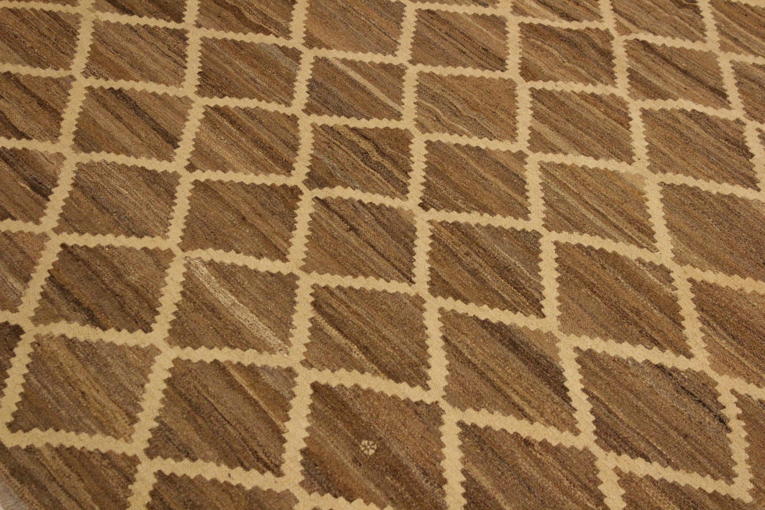handmade Modern Kilim Bluish Gray Beige Hand-Woven RECTANGLE 100% WOOL area rug 5 x 8