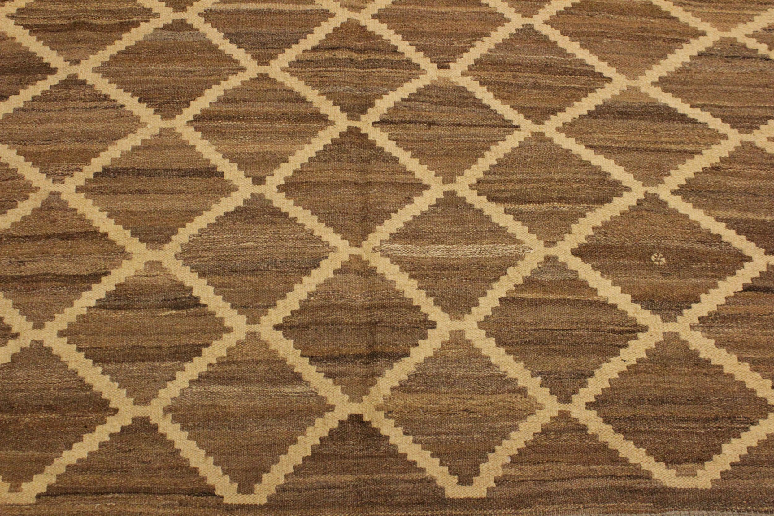 handmade Modern Kilim Bluish Gray Beige Hand-Woven RECTANGLE 100% WOOL area rug 5 x 8