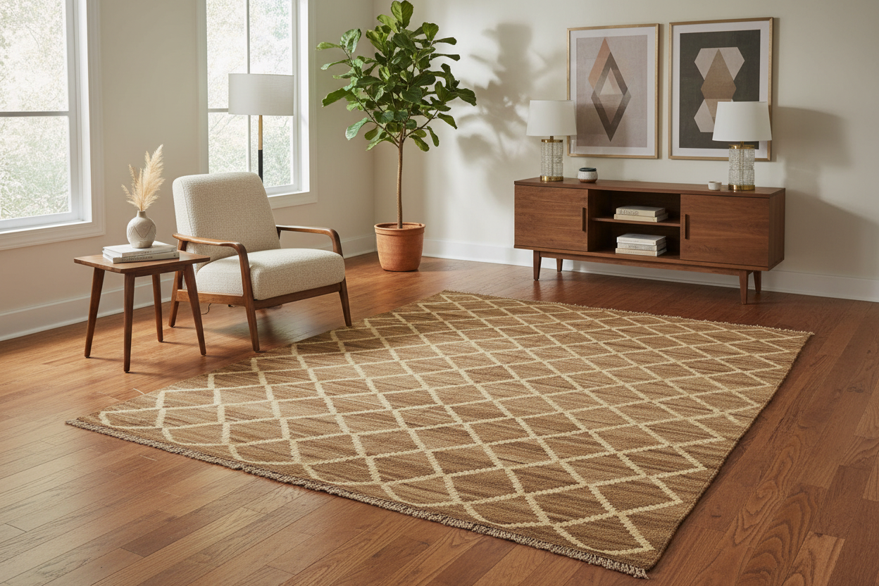 handmade Modern Kilim Bluish Gray Beige Hand-Woven RECTANGLE 100% WOOL area rug 5 x 8