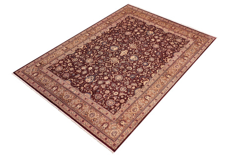 handmade Transitional  Maroon Brown Hand Knotted RECTANGLE 100% WOOL area rug 8 x 10