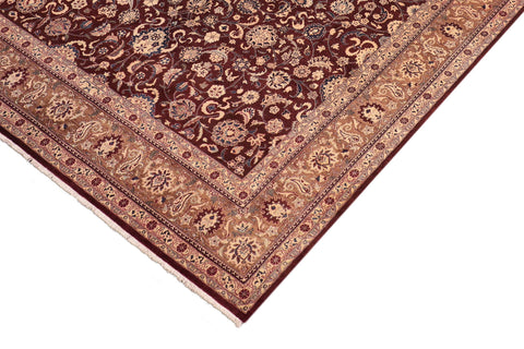 handmade Transitional  Maroon Brown Hand Knotted RECTANGLE 100% WOOL area rug 8 x 10