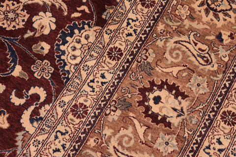 handmade Transitional  Maroon Brown Hand Knotted RECTANGLE 100% WOOL area rug 8 x 10