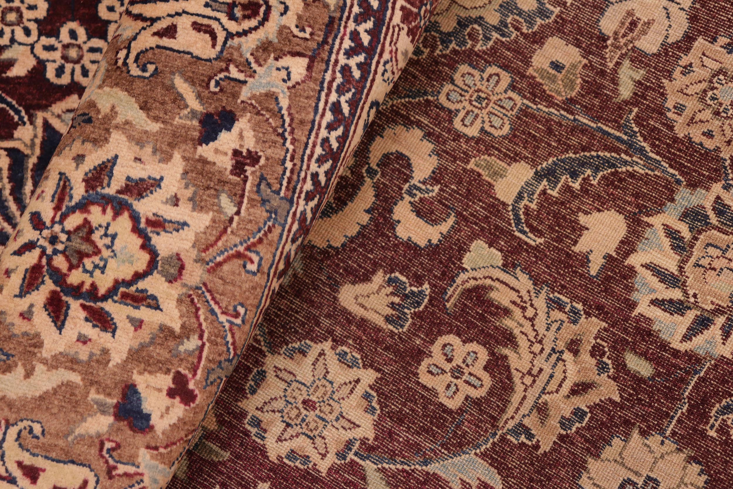 handmade Transitional  Maroon Brown Hand Knotted RECTANGLE 100% WOOL area rug 8 x 10