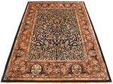 handmade Traditional Lahore Blue Brown Hand Knotted RECTANGLE 100% WOOL area rug 8x10