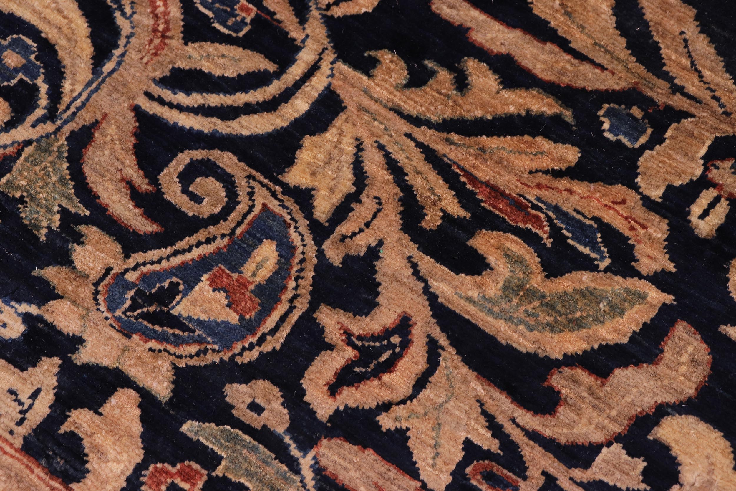 handmade Traditional Lahore Blue Brown Hand Knotted RECTANGLE 100% WOOL area rug 8' x 10'