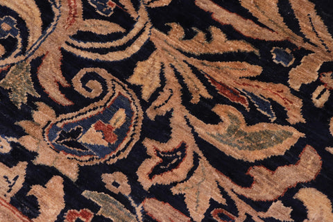 handmade Traditional Lahore Blue Brown Hand Knotted RECTANGLE 100% WOOL area rug 8' x 10'