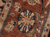 handmade Traditional Lahore Blue Brown Hand Knotted RECTANGLE 100% WOOL area rug 8x10