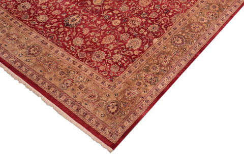 handmade Transitional Agra Red Gold Hand Knotted RECTANGLE 100% WOOL area rug 8 x 10