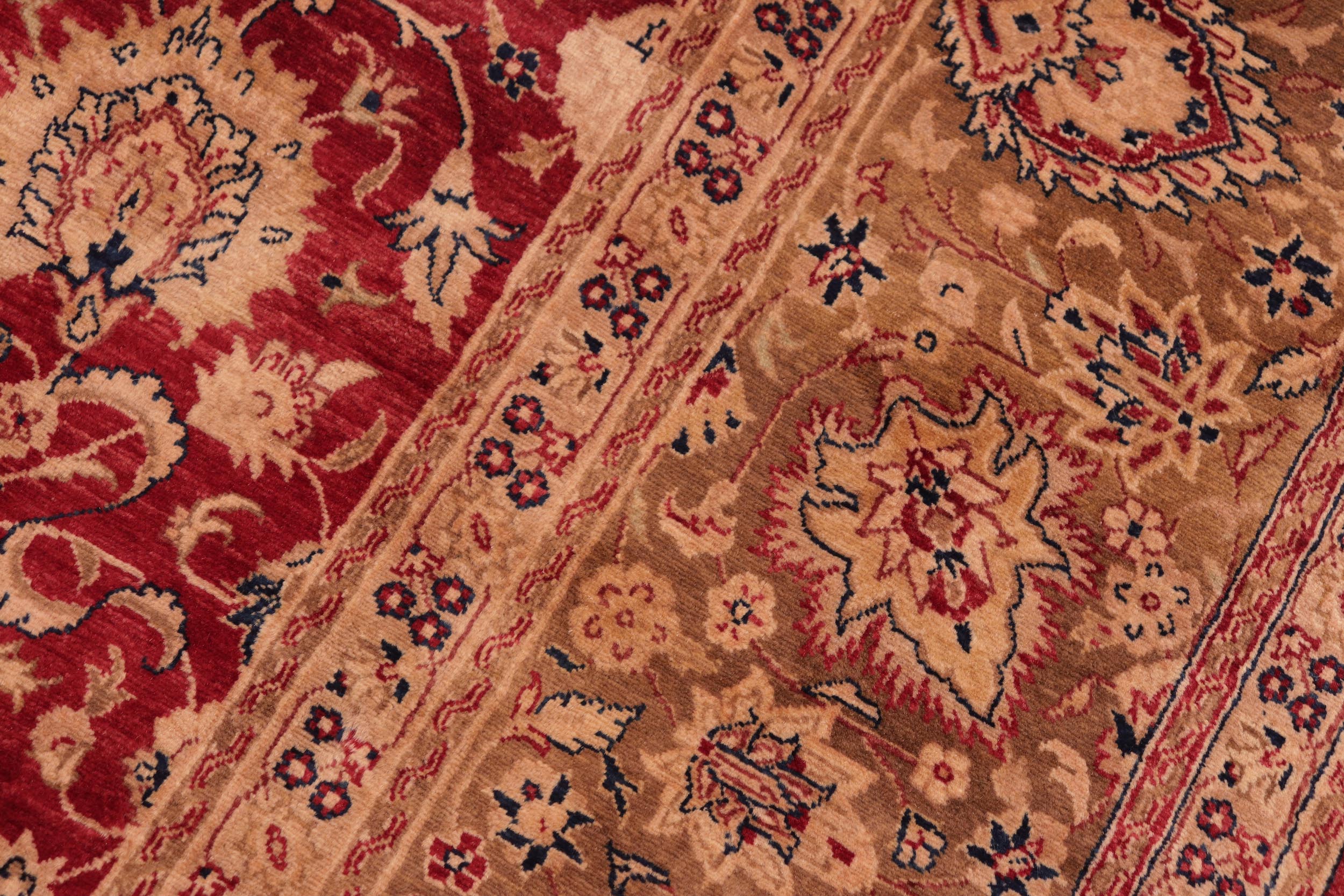 handmade Transitional Agra Red Gold Hand Knotted RECTANGLE 100% WOOL area rug 8 x 10