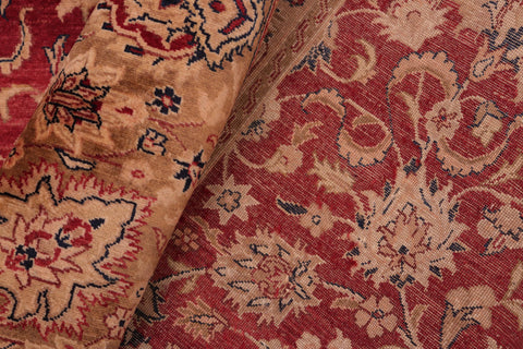 handmade Transitional Agra Red Gold Hand Knotted RECTANGLE 100% WOOL area rug 8 x 10