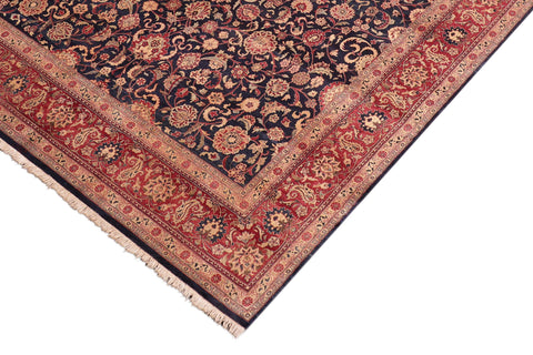handmade Transitional Abasi Afsha Blue Red Hand Knotted RECTANGLE 100% WOOL area rug 8 x 10