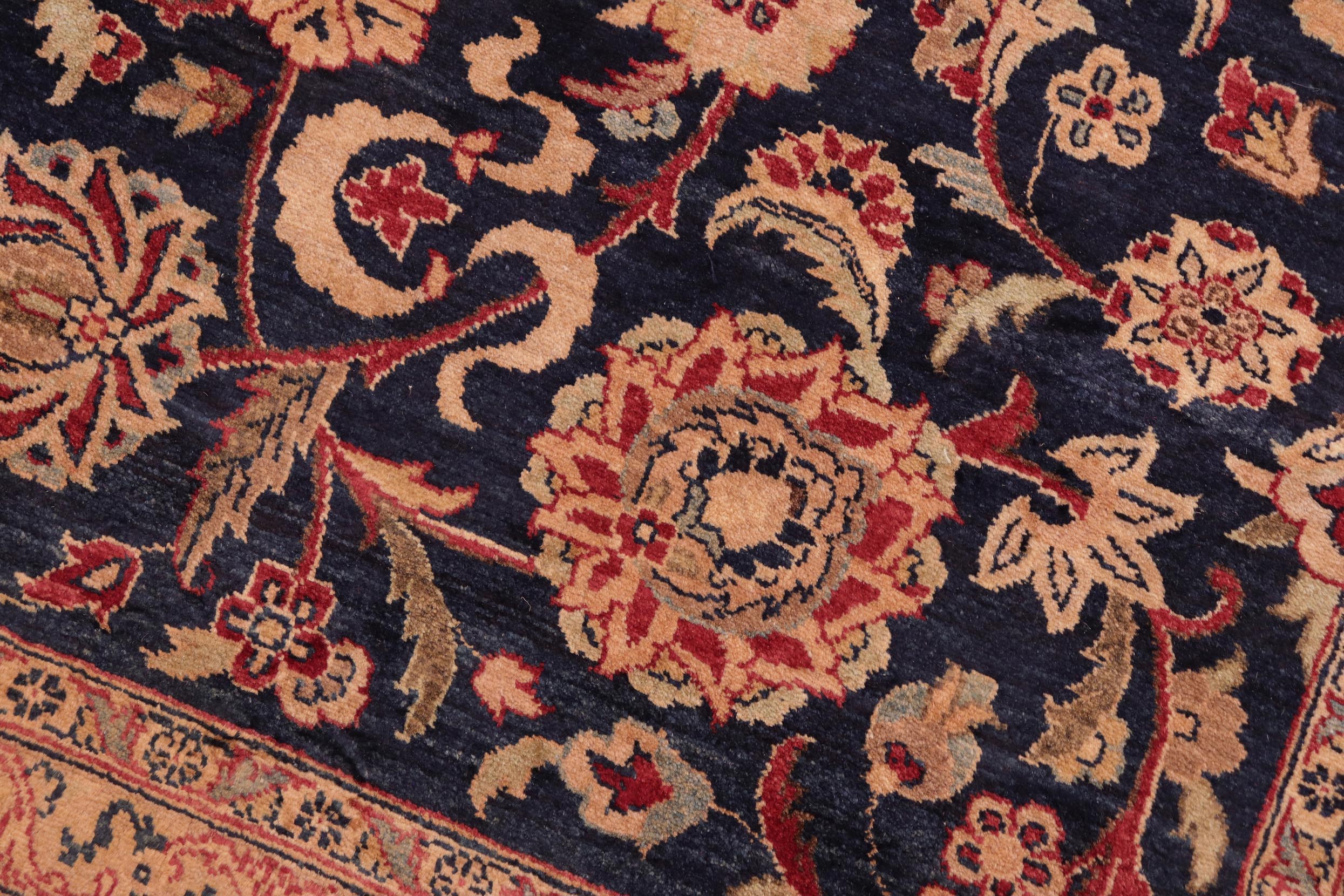 handmade Transitional Abasi Afsha Blue Red Hand Knotted RECTANGLE 100% WOOL area rug 8x10