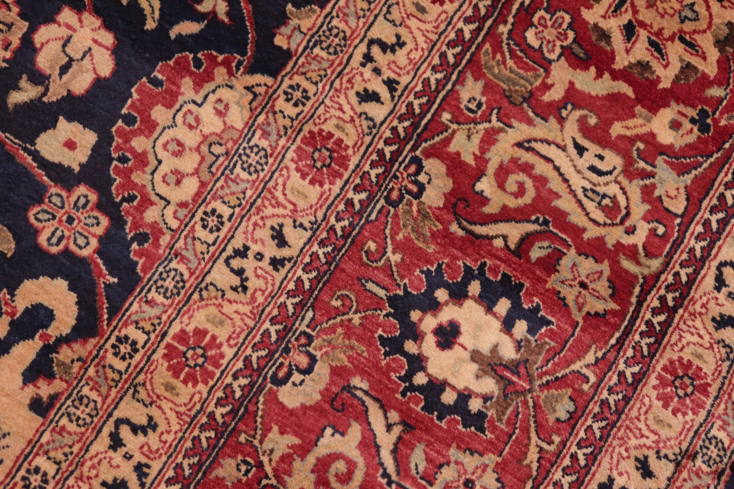 handmade Transitional Abasi Afsha Blue Red Hand Knotted RECTANGLE 100% WOOL area rug 8 x 10