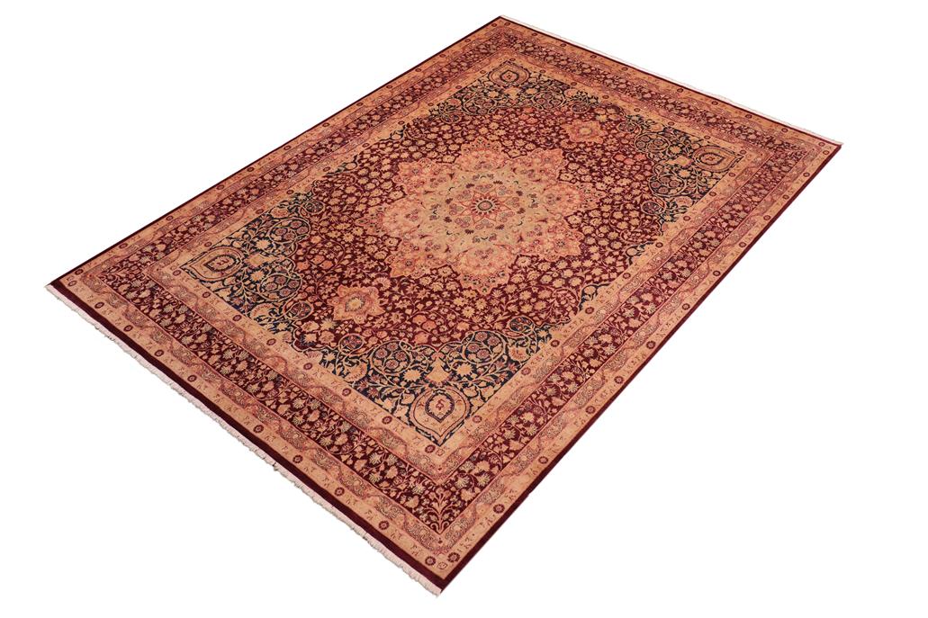 handmade Traditional Kirman Aubergine Blue Hand Knotted RECTANGLE 100% WOOL area rug 8 x 10