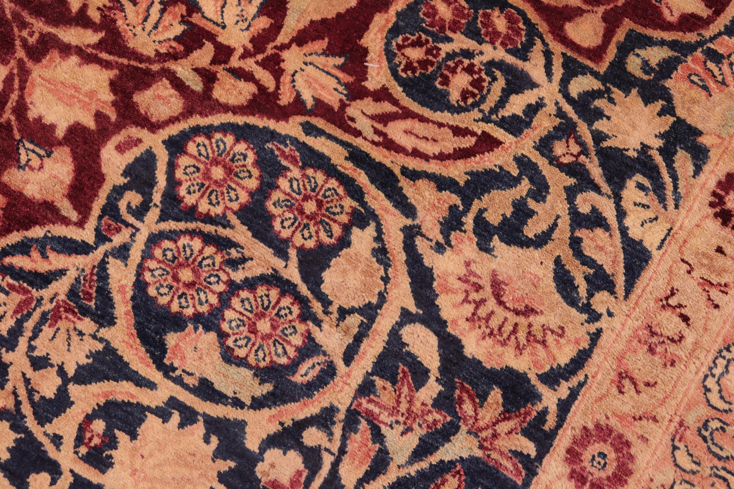 handmade Traditional Kirman Aubergine Blue Hand Knotted RECTANGLE 100% WOOL area rug 8 x 10