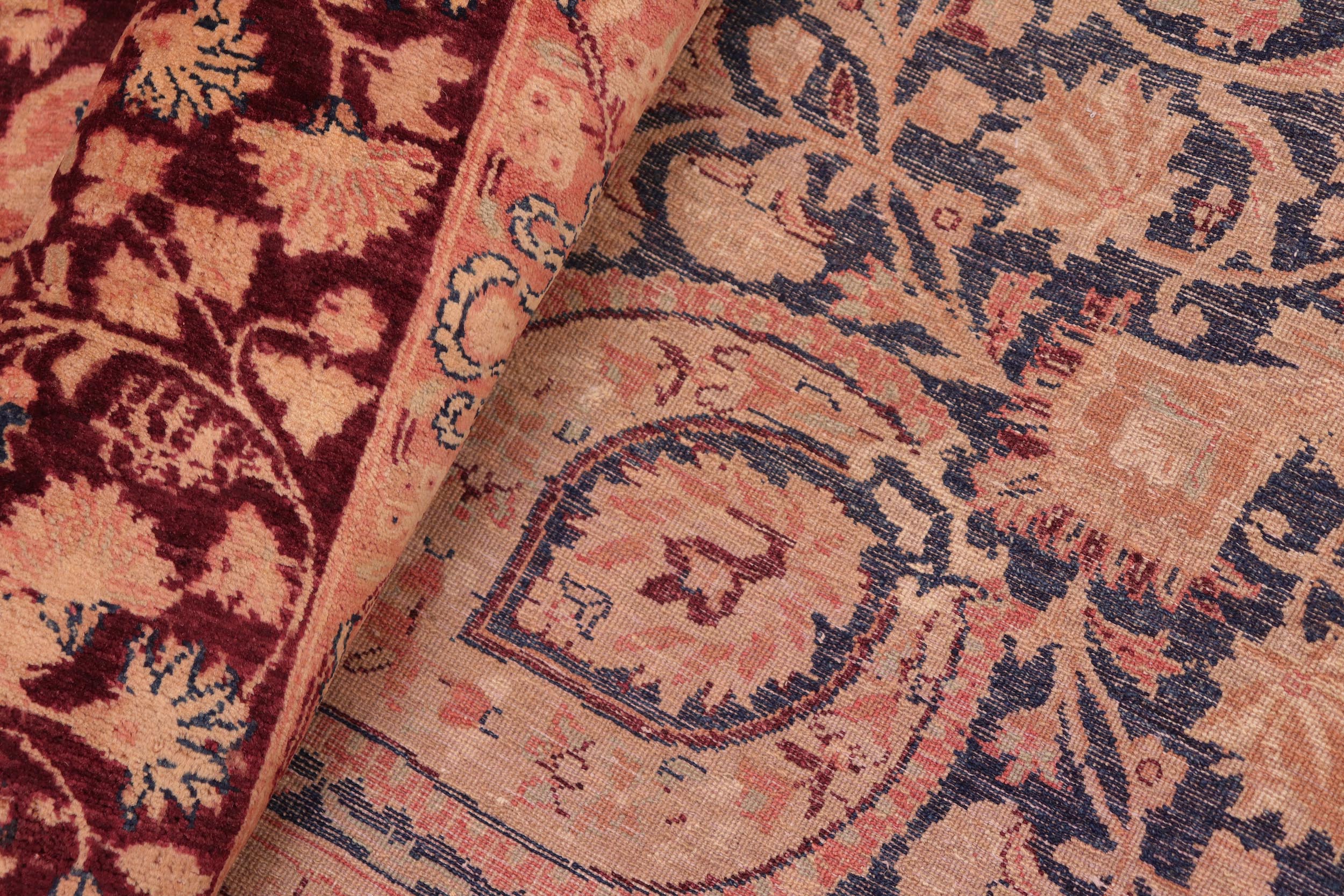 handmade Traditional Kirman Aubergine Blue Hand Knotted RECTANGLE 100% WOOL area rug 8 x 10