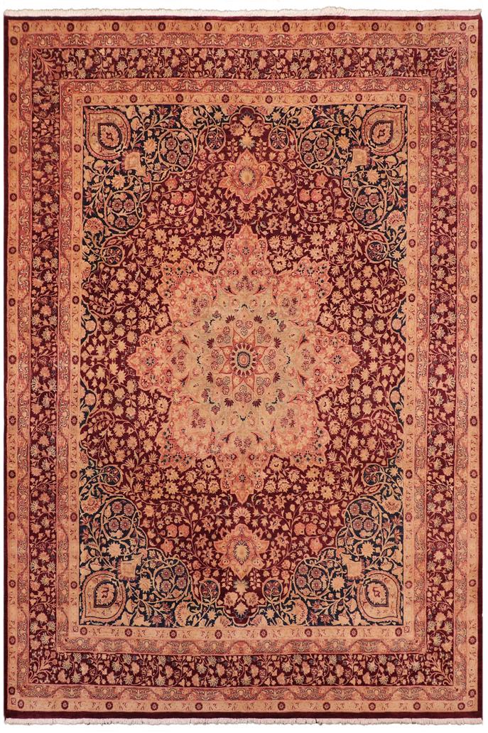 Traditional Kirman Marsha Aubergine Blue Hand Knotted Area rugs 8X10